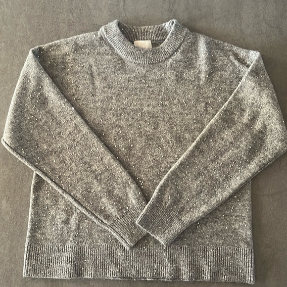 H&M Gray Shiny Boyfriend Embellished Sweater XS - Picture 2 of 11